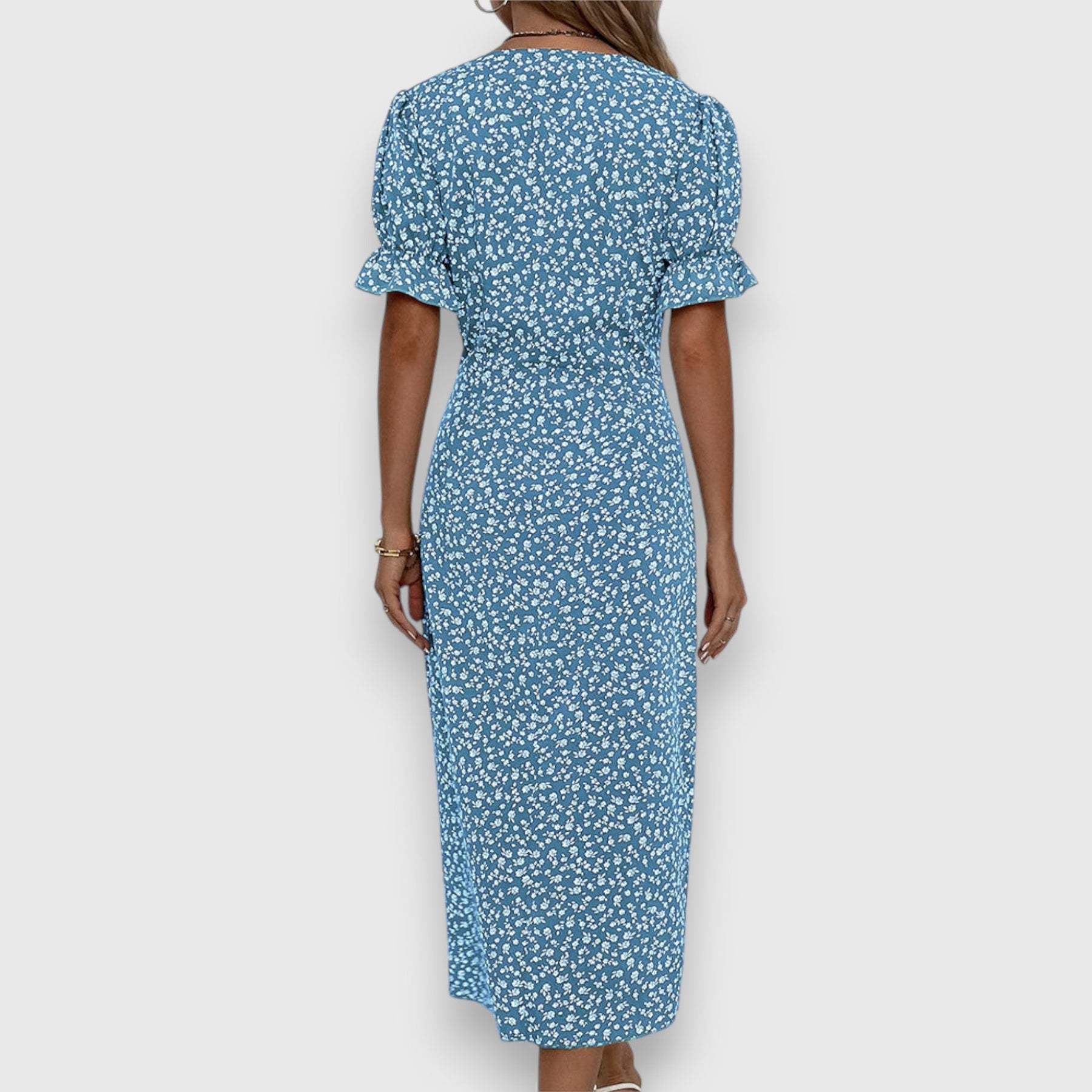 Clarita | Robe Fleurie Élégante À Manches Bouffantes