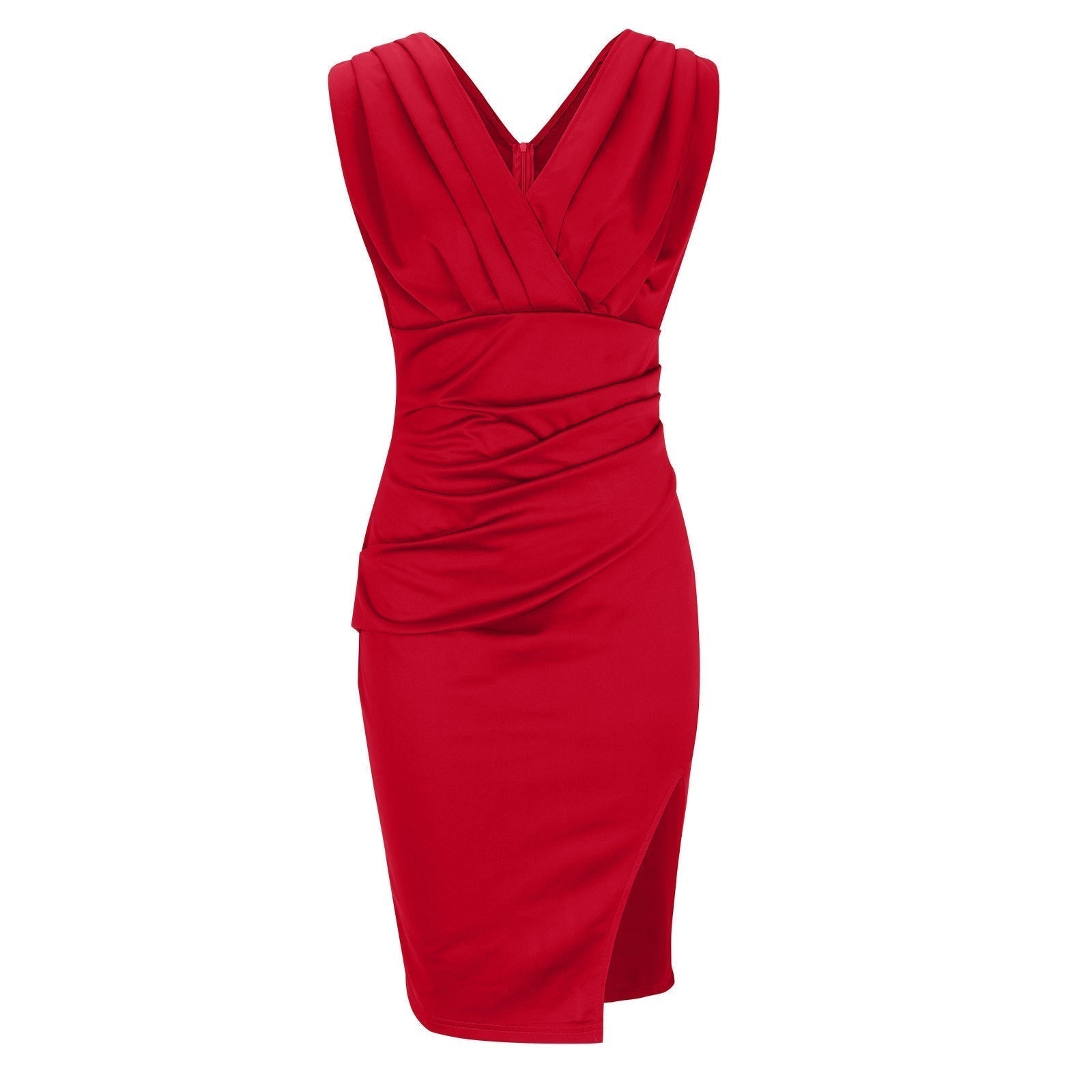 Léana | Robe Cintrée Avec Décolleté En V Et Fente Élégante