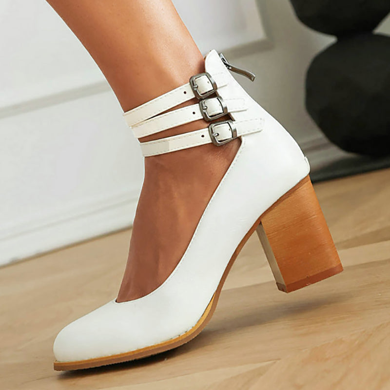 Criselda | Sandales Minimalistes À Talon Bloc Et Bride Cheville