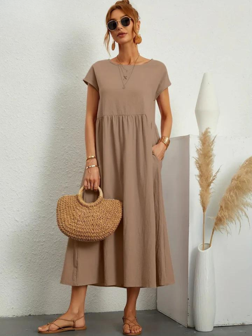 Maëlle | Robe Décontractée En Coton Et Lin