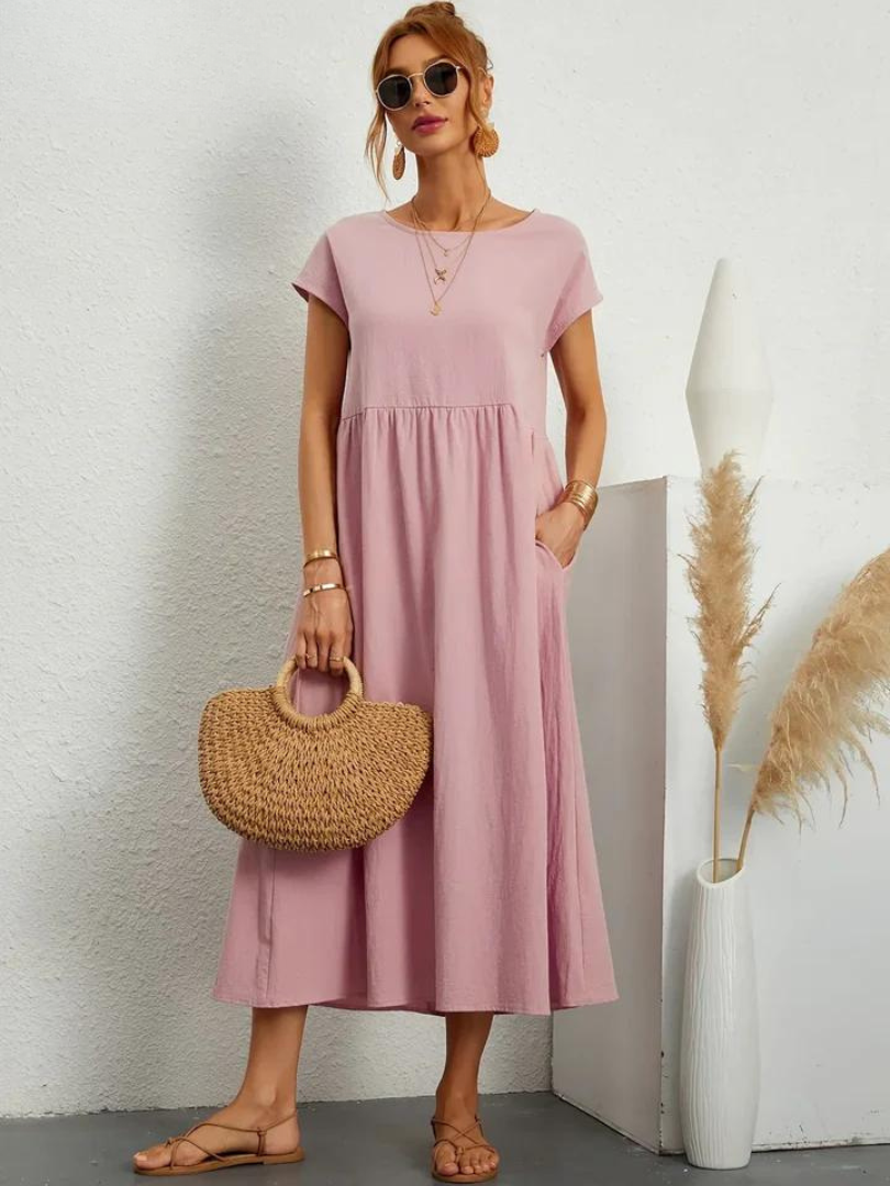 Maëlle | Robe Décontractée En Coton Et Lin