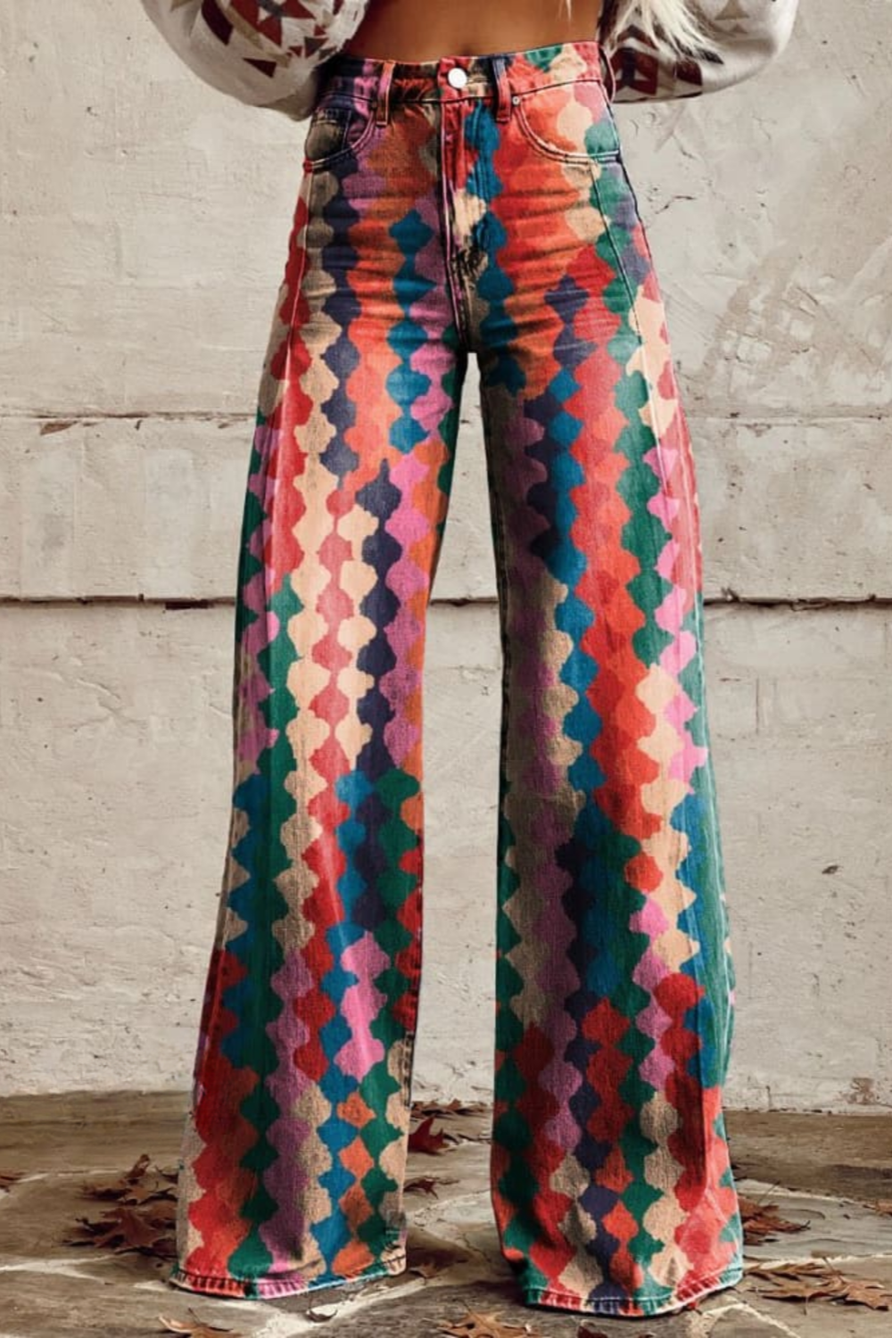 Sarrah | Jean Large À Motifs Colorés