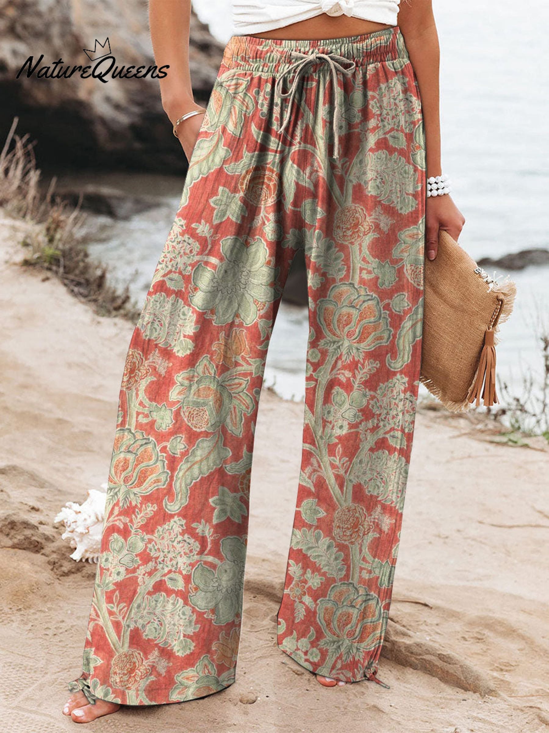 Remilyn | Pantalon Vintage En Coton À Motif Fleuri