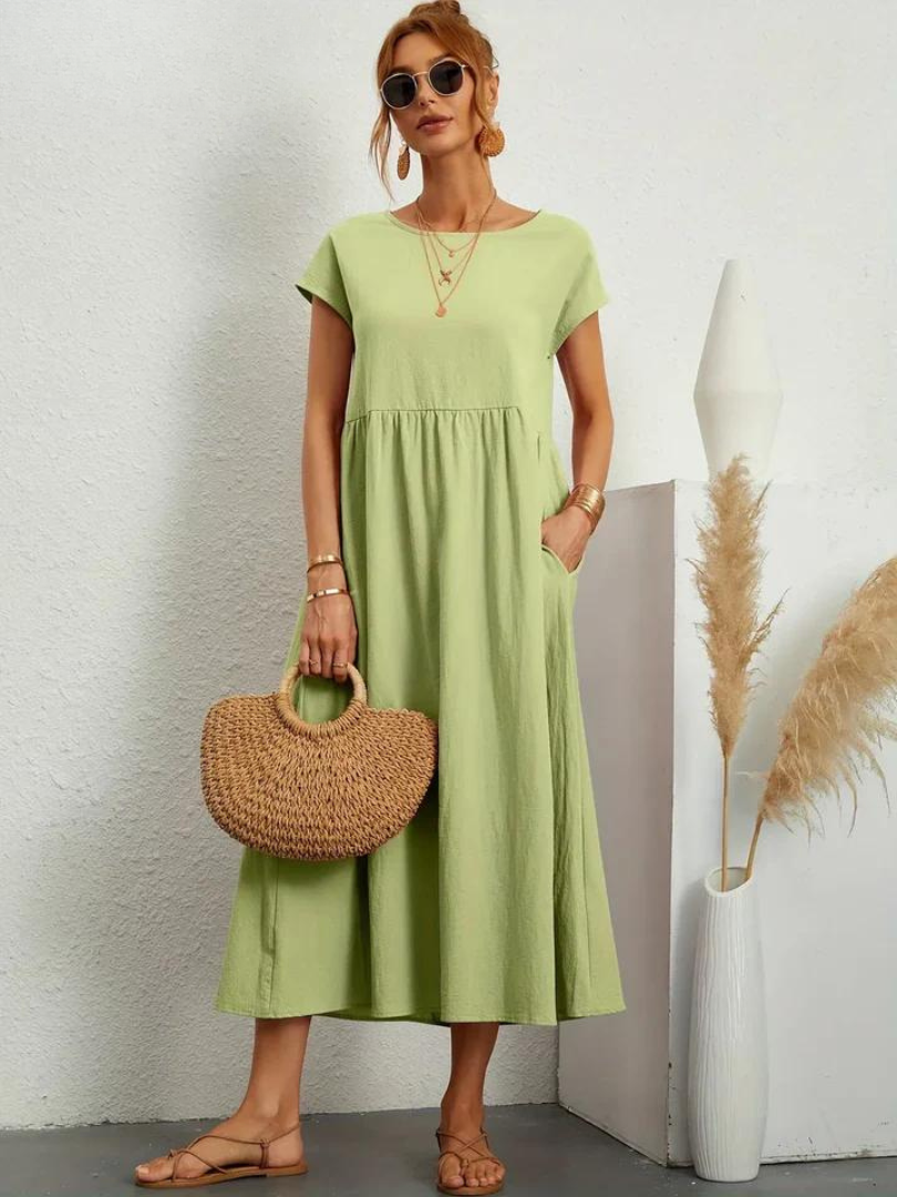 Maëlle | Robe Décontractée En Coton Et Lin