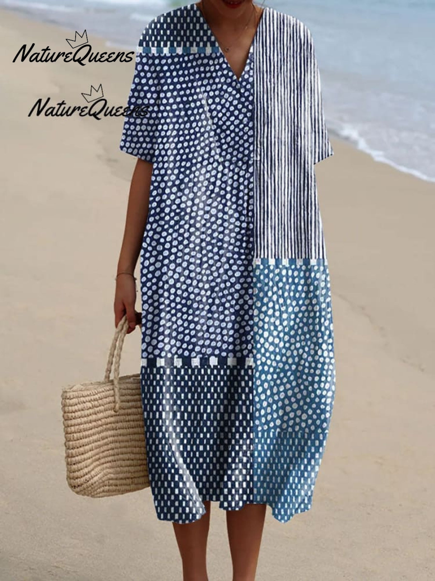 Veronica | Robe En Coton À Motifs Artistiques Et Coupe Fluide