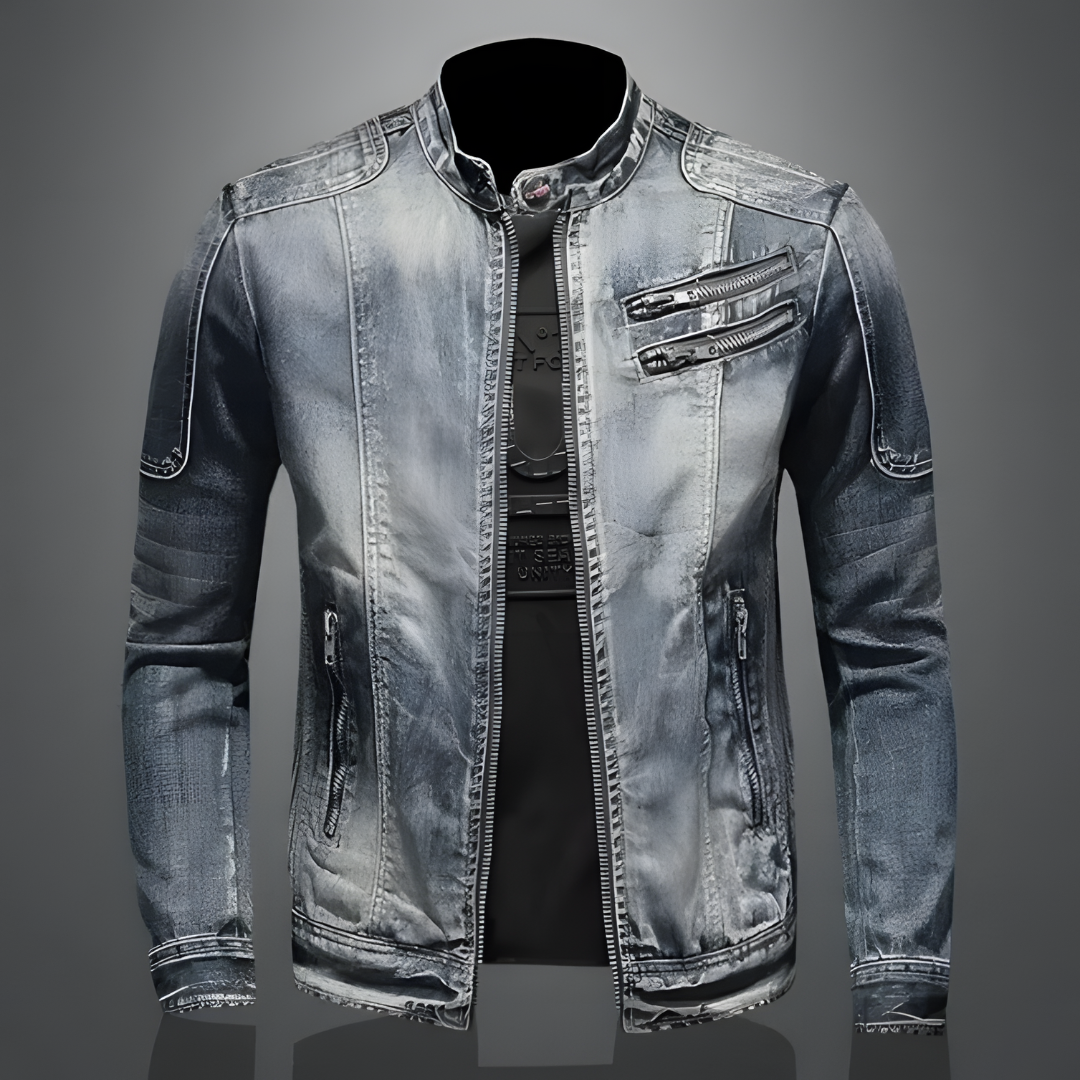Ricky | Veste En Denim Style Biker