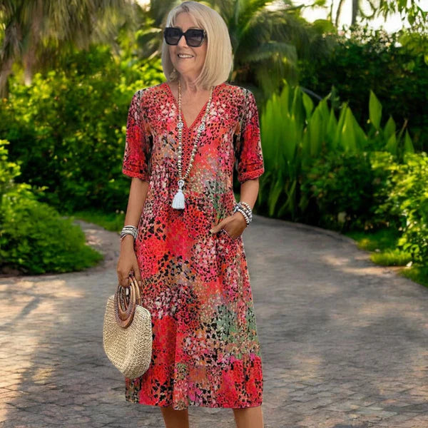 Maelis | Robe Bohème Fluide et Confortable pour le Printemps