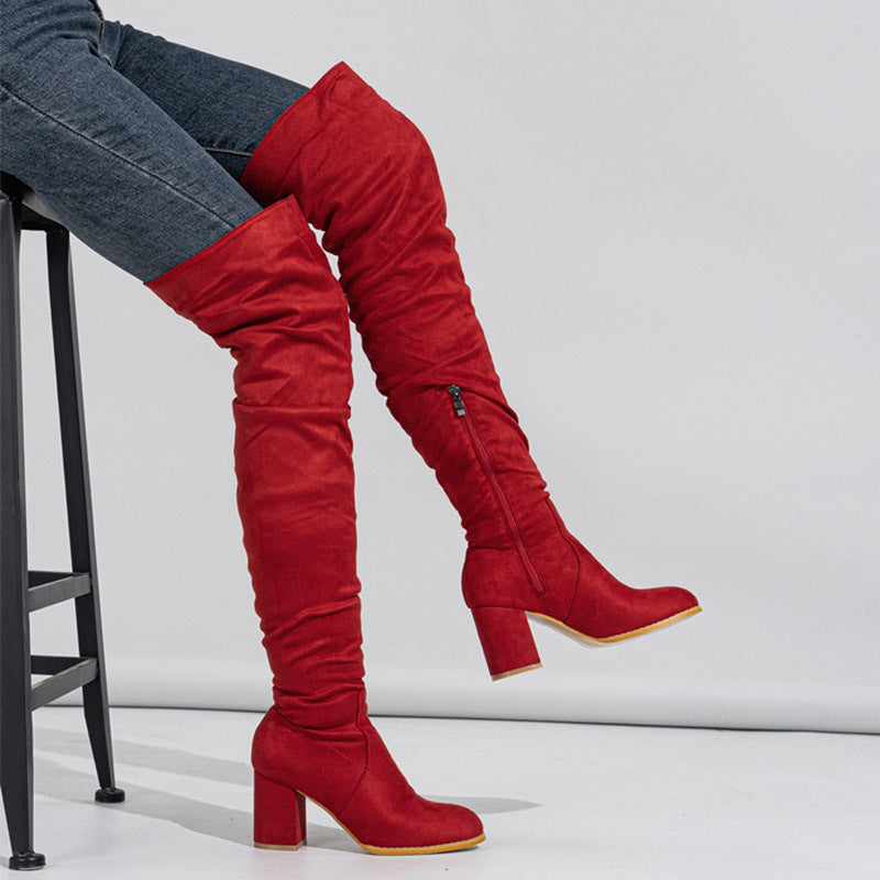 Bottes Hautes Élastiques en Daim pour Femme - Piedis LTD Bottes Hautes Élastiques en Daim pour Femme 0 Piedis LTD Abricot / 35 Piedis LTD 0
