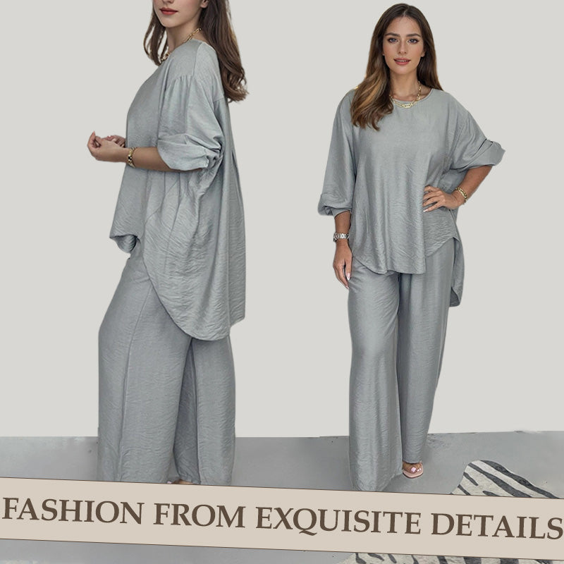 Colene | Ensemble Élégant À Manches Longues Et Pantalon Large Pour Toutes Occasions