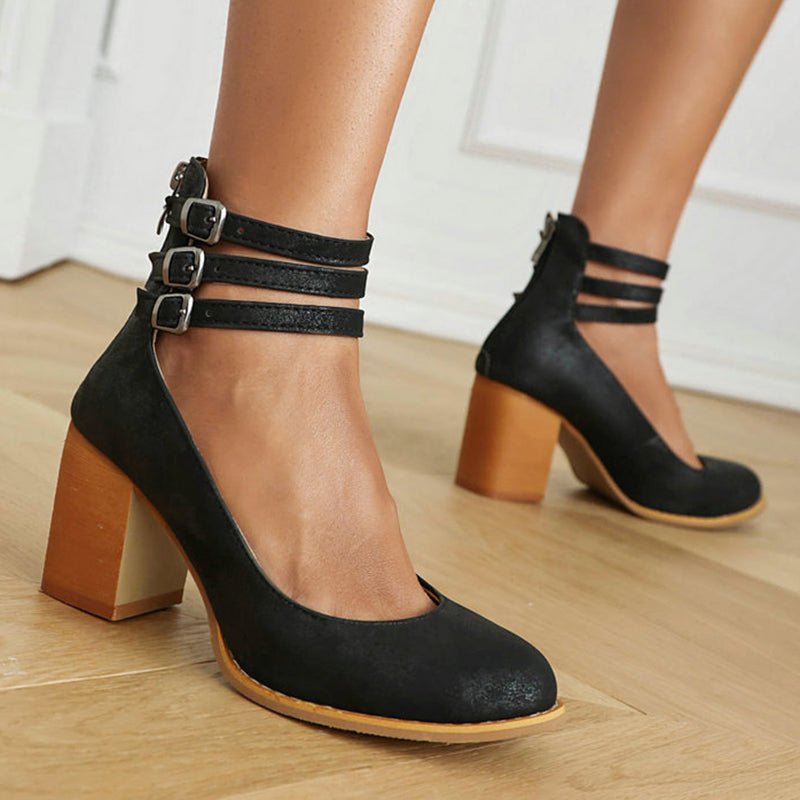 Criselda | Sandales Minimalistes À Talon Bloc Et Bride Cheville