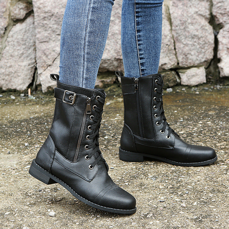 Bottines Britany à Lacets en Cuir PU - Piedis LTD Bottines Britany à Lacets en Cuir PU Bottines Piedis LTD Noir / 36 Piedis LTD Bottines