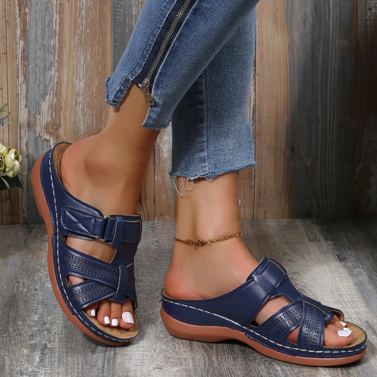 Sally | Sandales Orthopédiques En Cuir Pour Confort Estival