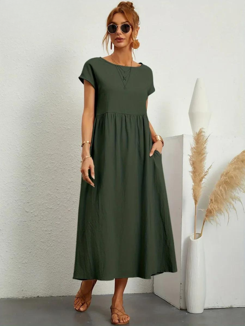 Maëlle | Robe Décontractée En Coton Et Lin
