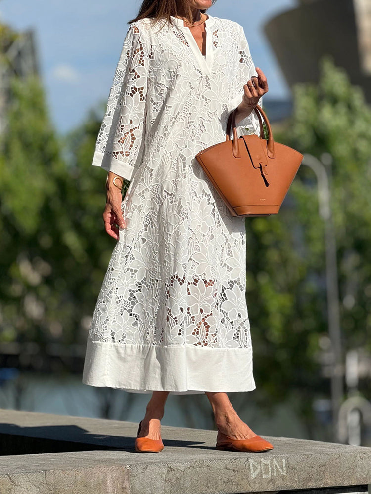 Lucille | Robe Oversize En Coton à Imprimé Artistique