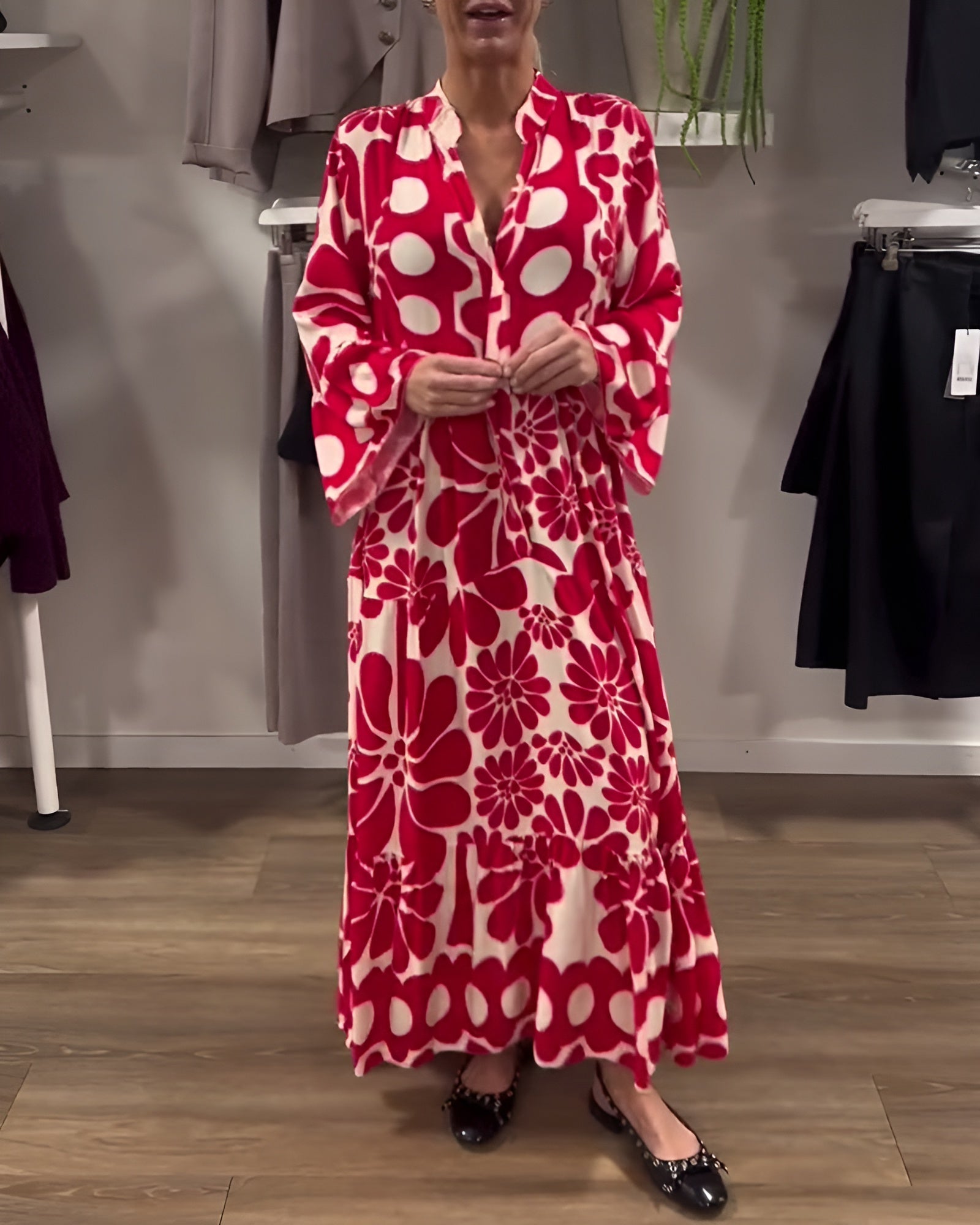 Noémie | Robe Longue Imprimée Élégante Et Confortable