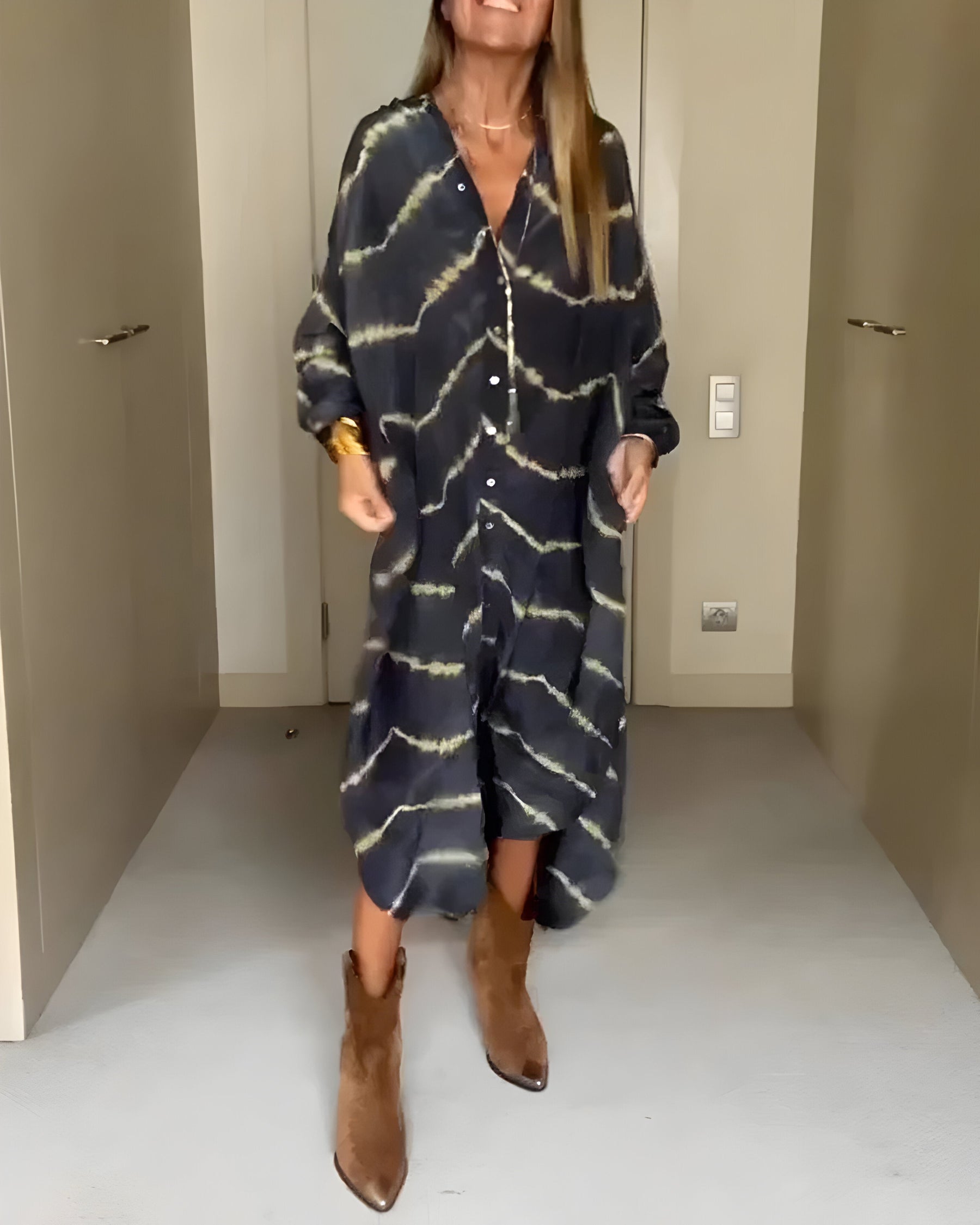 Julia | Robe Longue Bohème À Rayures Élégante