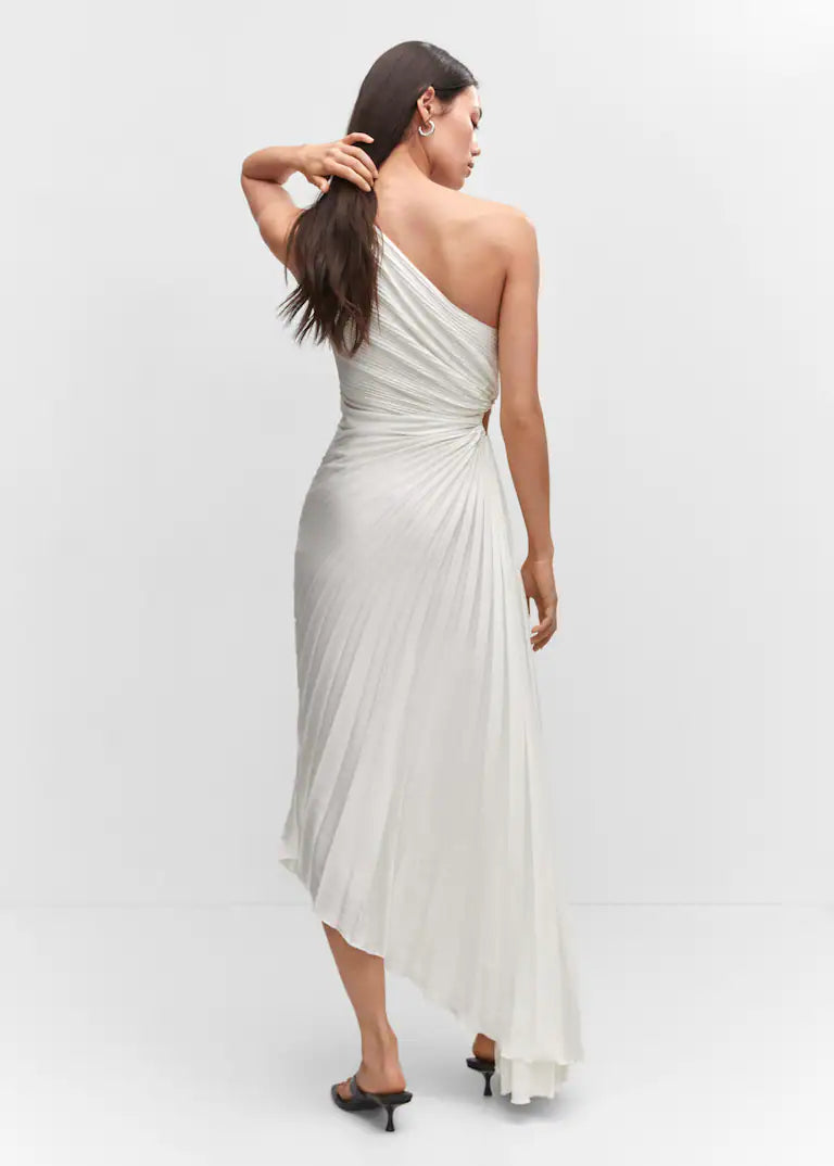 Zarelia | Robe Midi Plissée Asymétrique