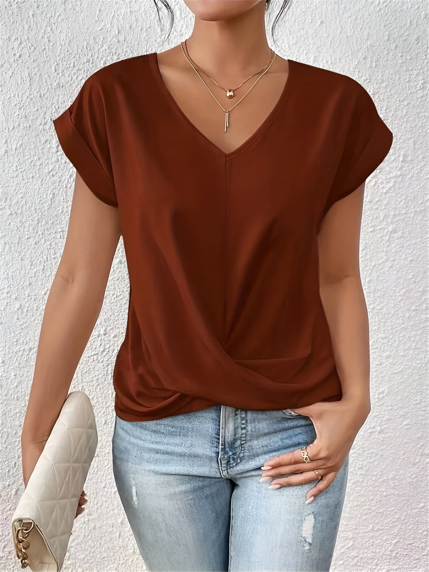 Sophie - T-shirt décontracté à Col Cœur