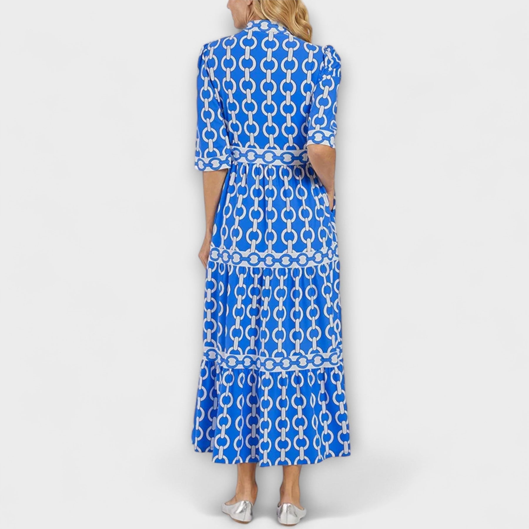 Juliette | Robe Midi À Imprimé Chaînes Chic Et Tendance