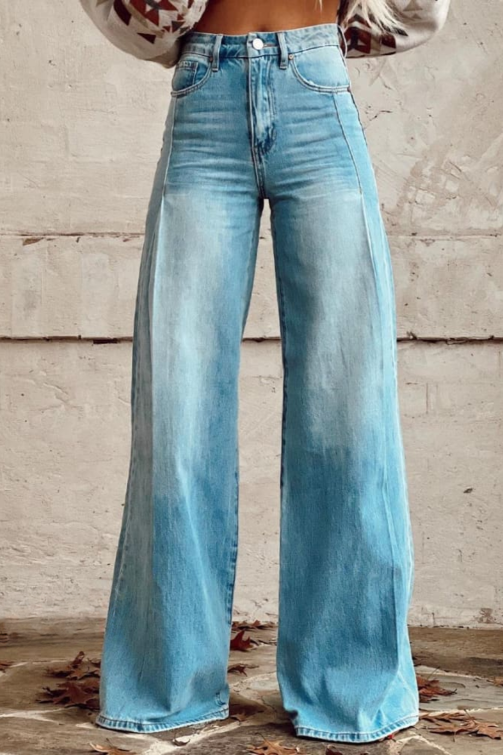 Susy | Pantalon Large En Jean Style Décontracté
