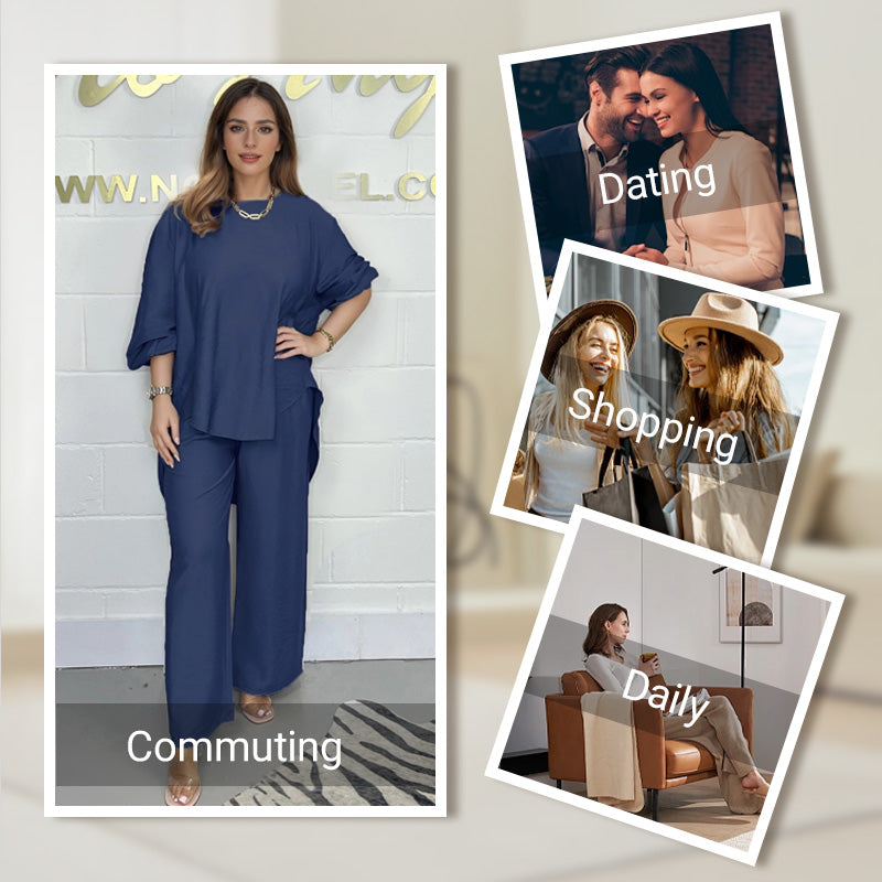 Colene | Ensemble Élégant À Manches Longues Et Pantalon Large Pour Toutes Occasions
