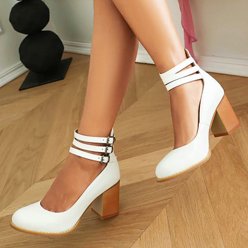 Criselda | Sandales Minimalistes À Talon Bloc Et Bride Cheville