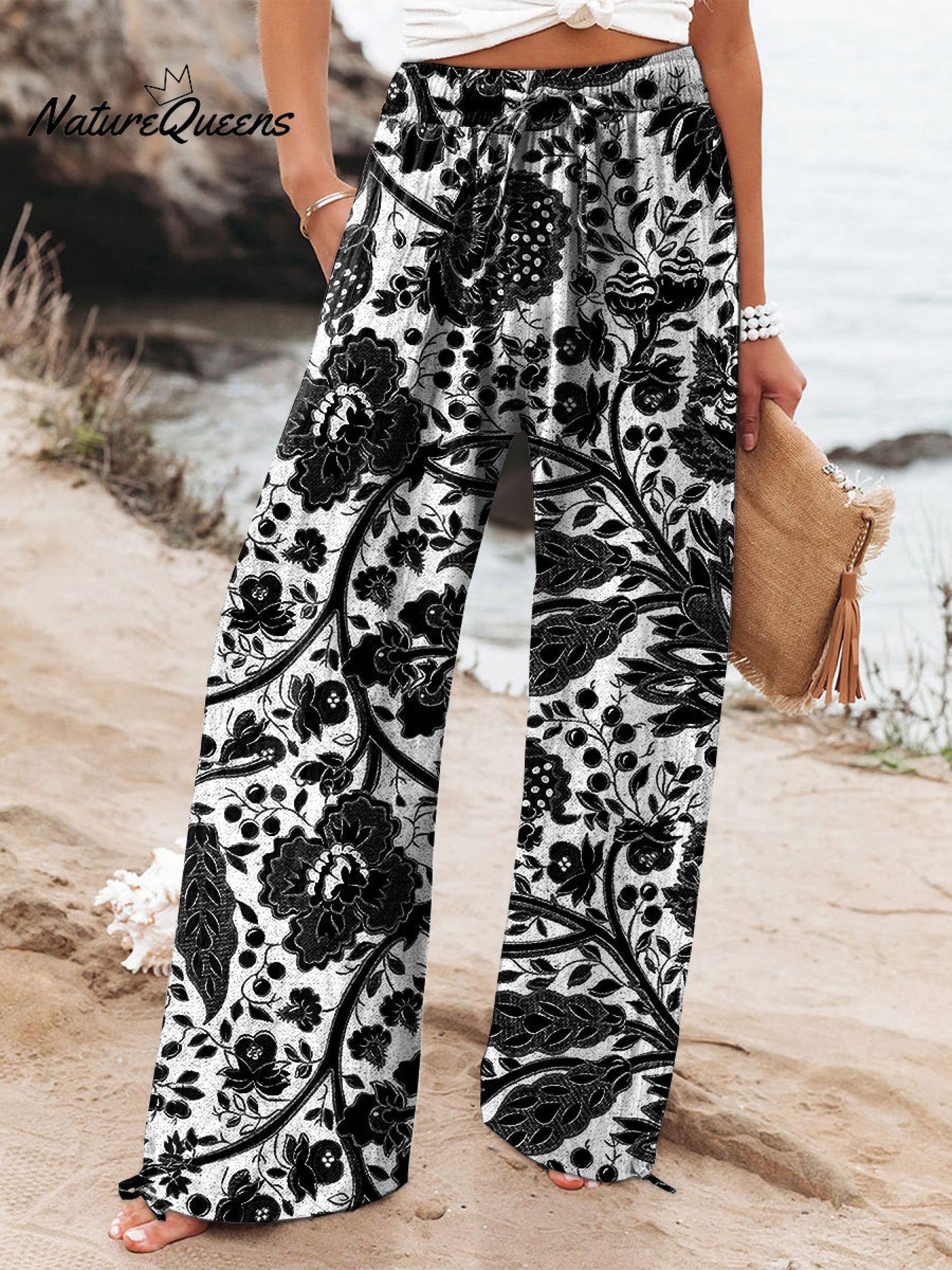 Agnes | Pantalon Large En Coton Imprimé Floral