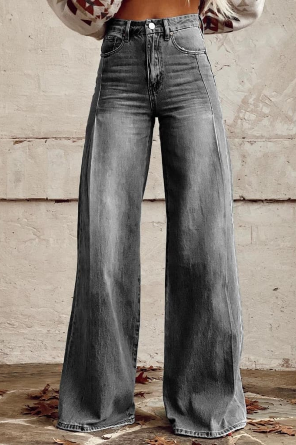 Susy | Pantalon Large En Jean Style Décontracté