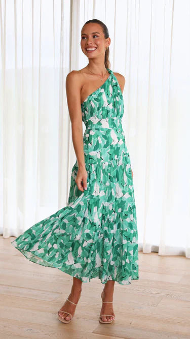 Fyang | Robe Midi Asymétrique à Imprimé Fleuri