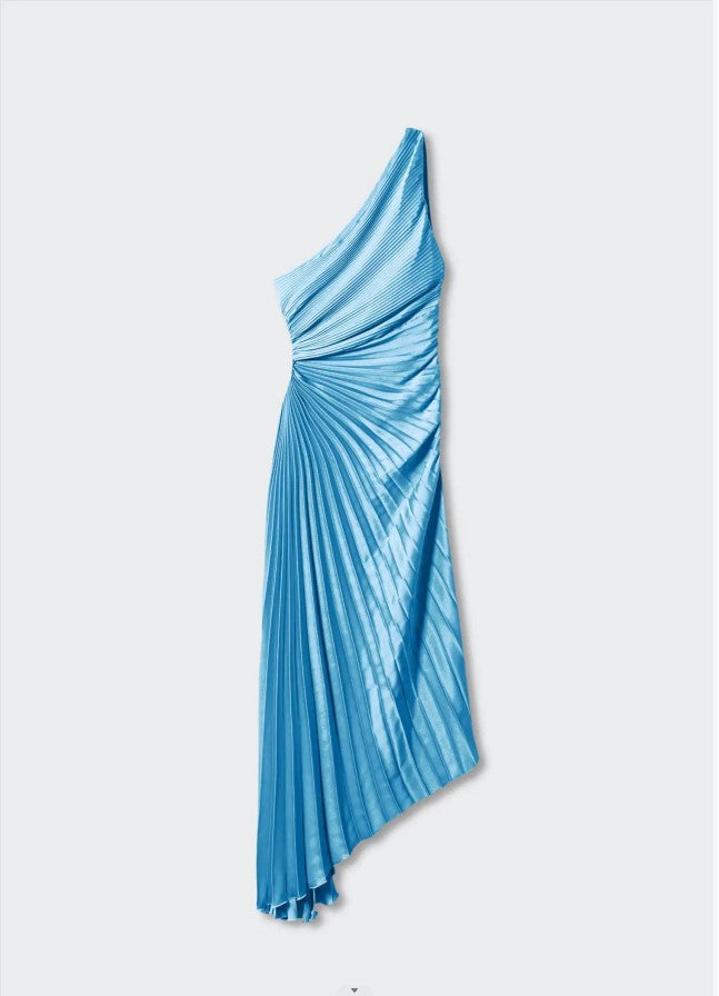 Zarelia | Robe Midi Plissée Asymétrique