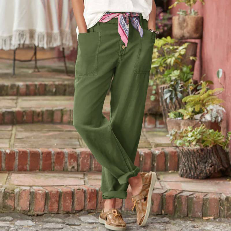 Mara | Pantalon Décontracté En Coton Avec Poches