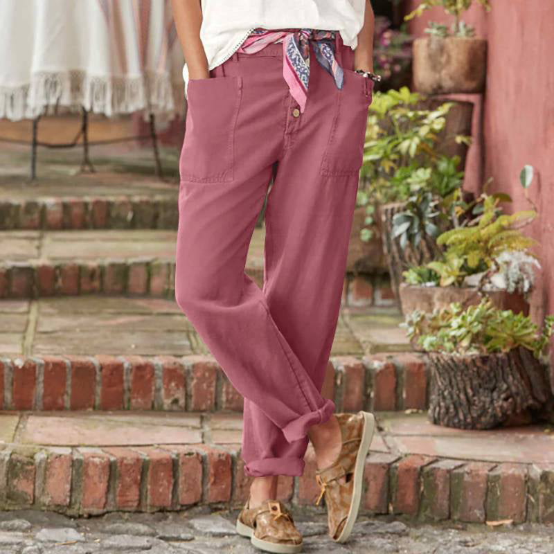 Mara | Pantalon Décontracté En Coton Avec Poches