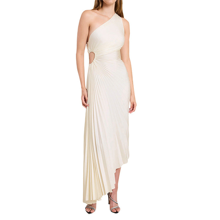 Zarelia | Robe Midi Plissée Asymétrique