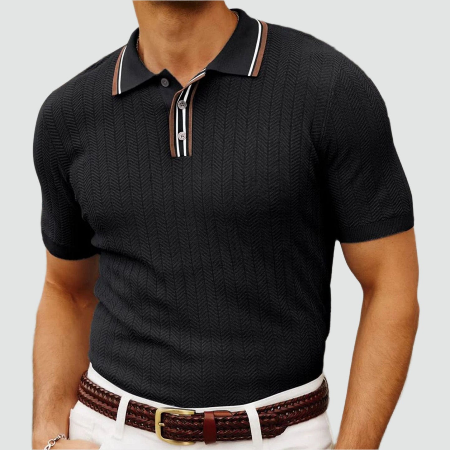 Léo | Polo En Maille Haut De Gamme Et Élégant