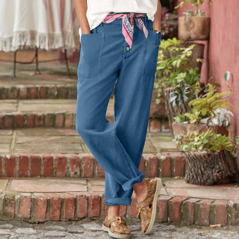 Mara | Pantalon Décontracté En Coton Avec Poches