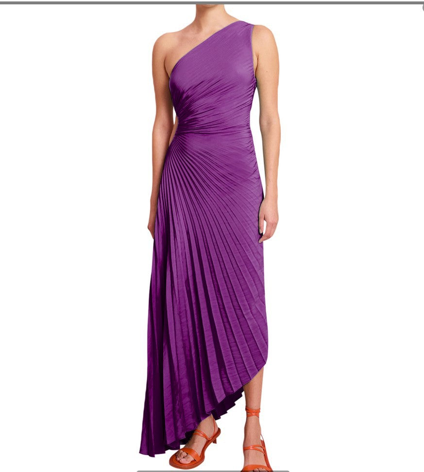 Zarelia | Robe Midi Plissée Asymétrique