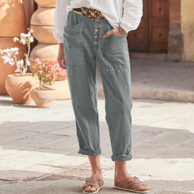 Mara | Pantalon Décontracté En Coton Avec Poches