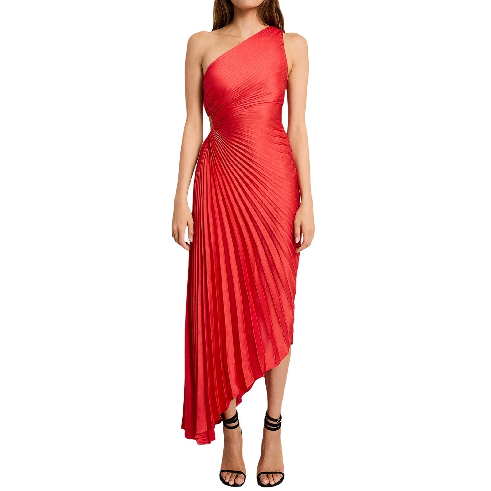 Zarelia | Robe Midi Plissée Asymétrique