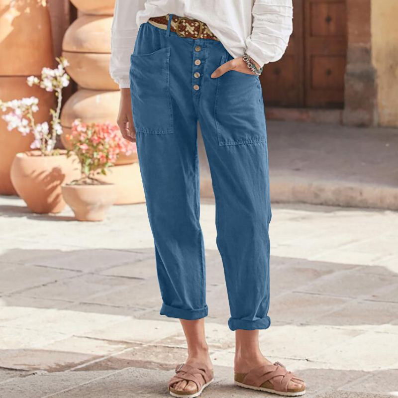 Mara | Pantalon Décontracté En Coton Avec Poches
