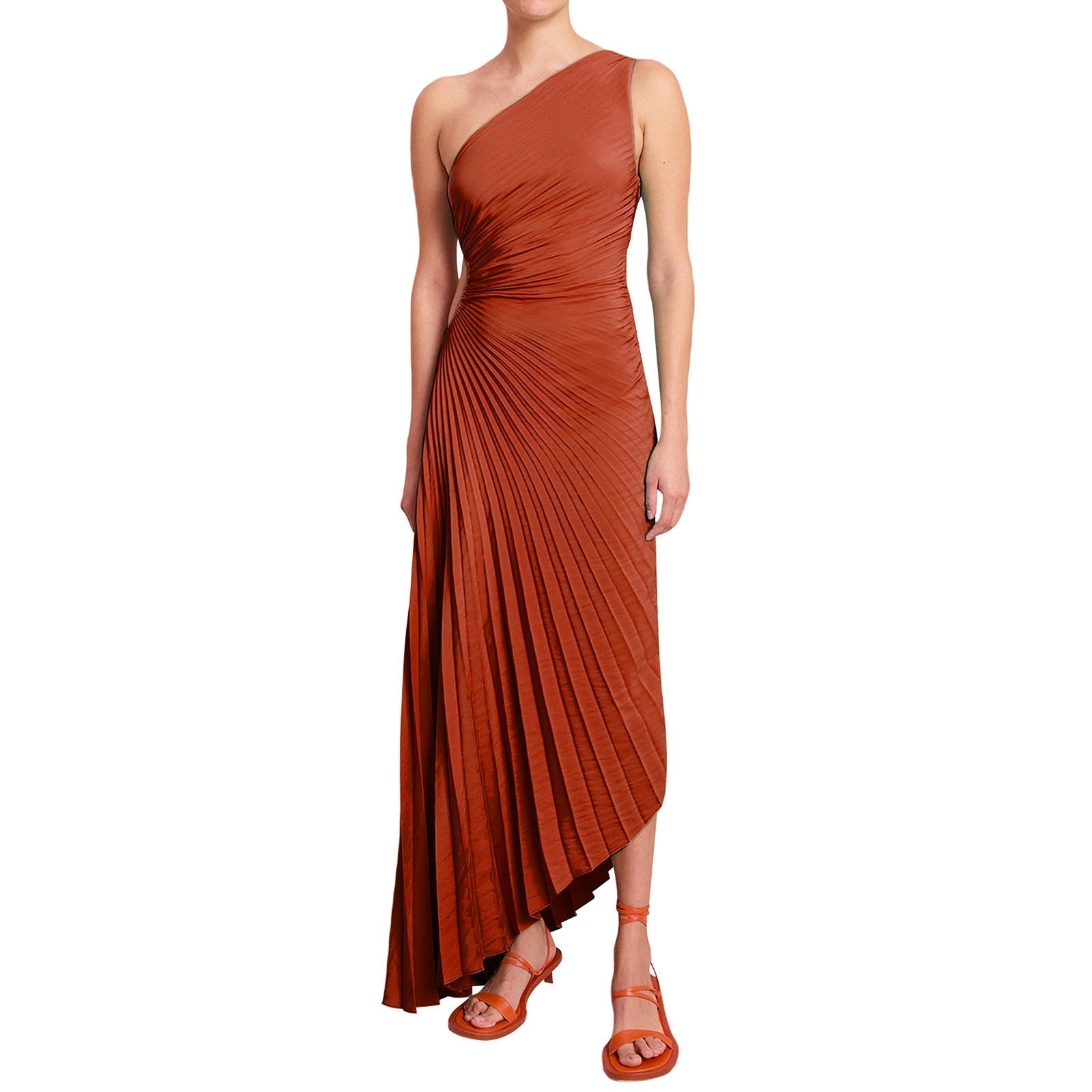 Zarelia | Robe Midi Plissée Asymétrique