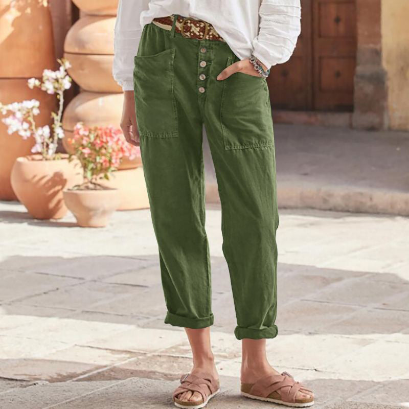 Mara | Pantalon Décontracté En Coton Avec Poches