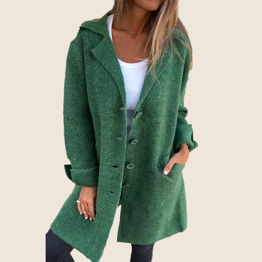 Elvy Paris – Manteau Casual Monopette Avec Revers