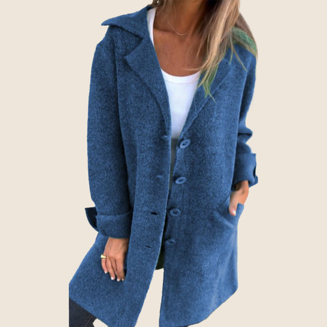Elvy Paris – Manteau Casual Monopette Avec Revers
