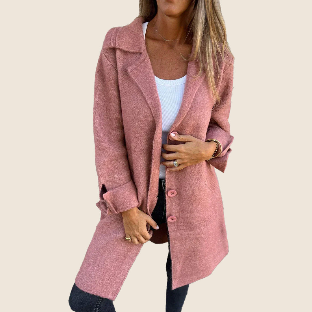 Elvy Paris – Manteau Casual Monopette Avec Revers