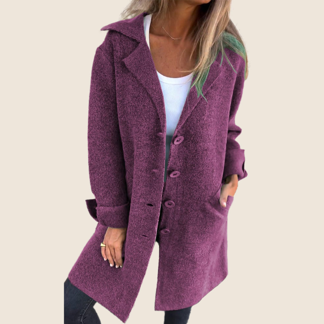 Elvy Paris – Manteau Casual Monopette Avec Revers