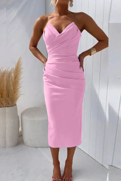 Sarena | Robe Midi Fendue Sans Manches