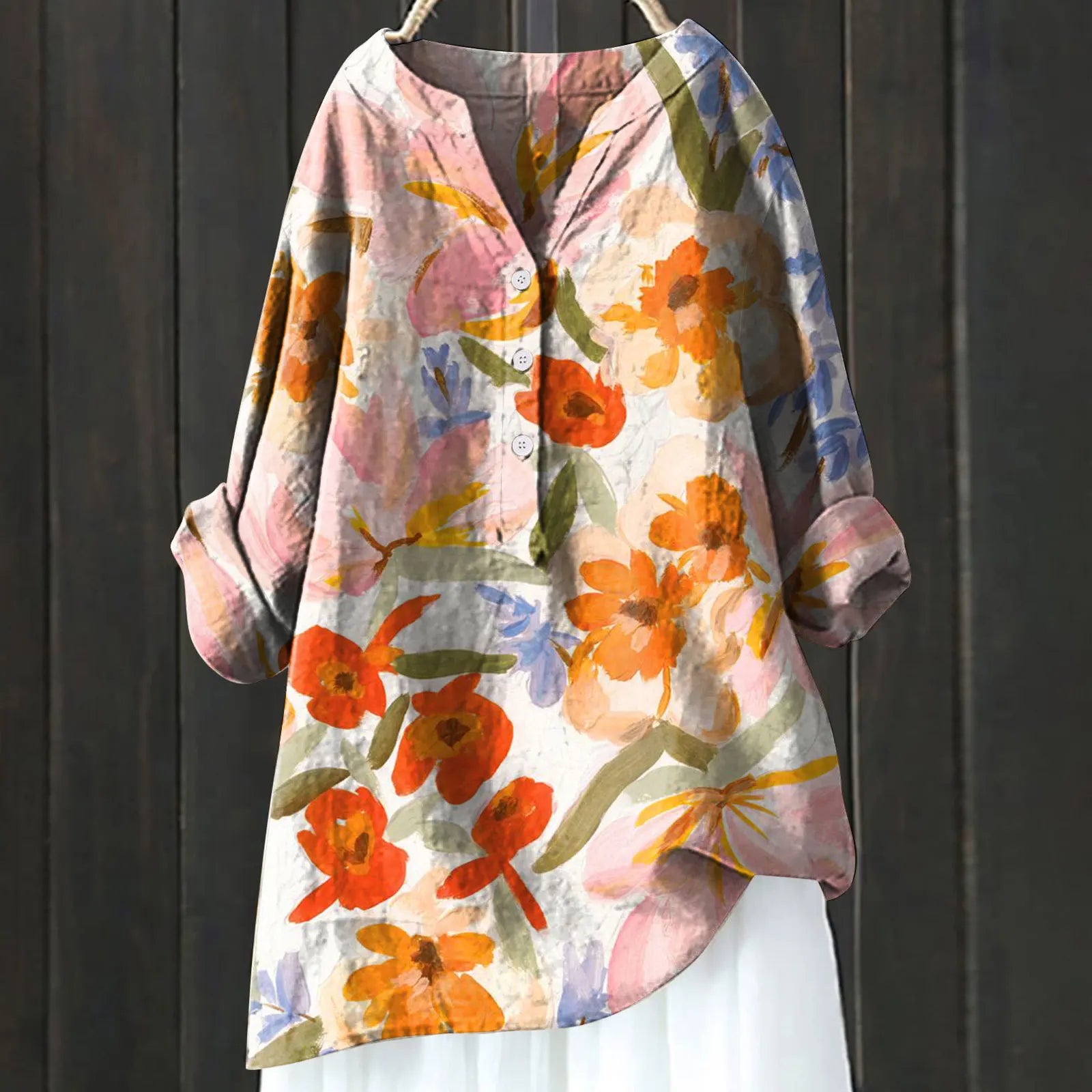 Martha | Blouse Longue Fleurie À Coupe Fluide Et Tissu Aéré
