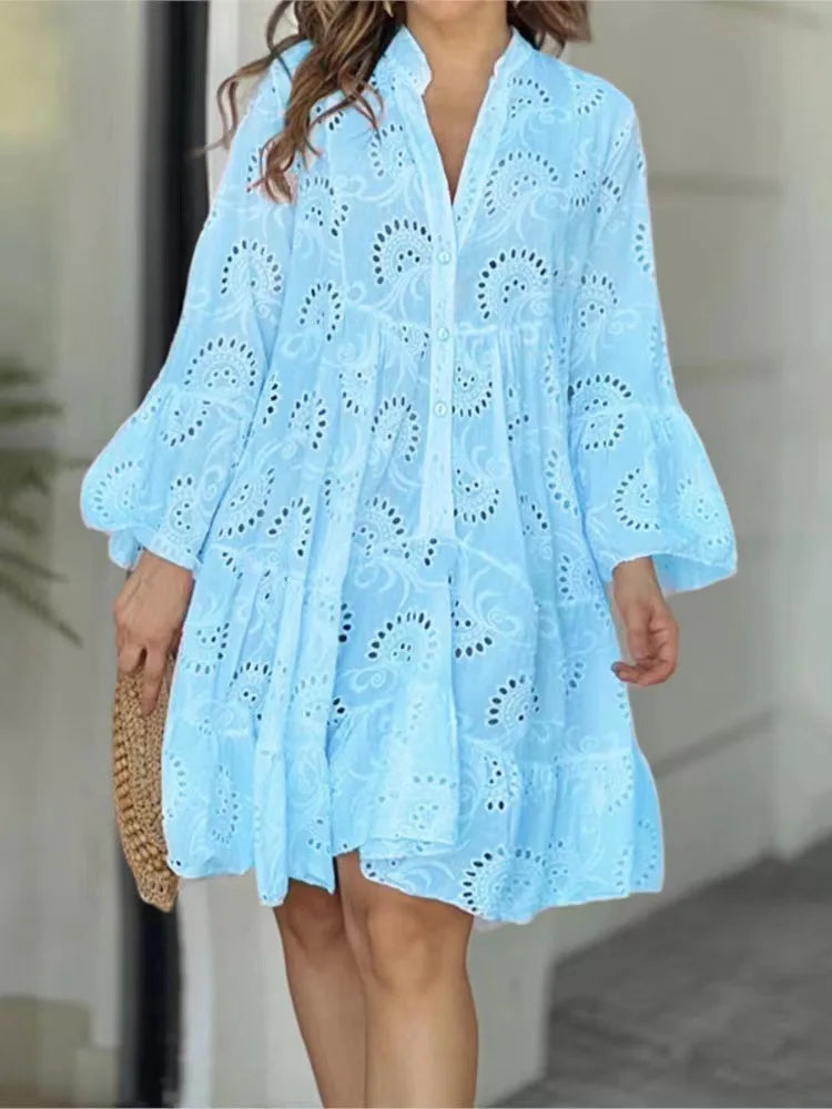 Mildred | Robe En Dentelle Avec Manches Bouffantes
