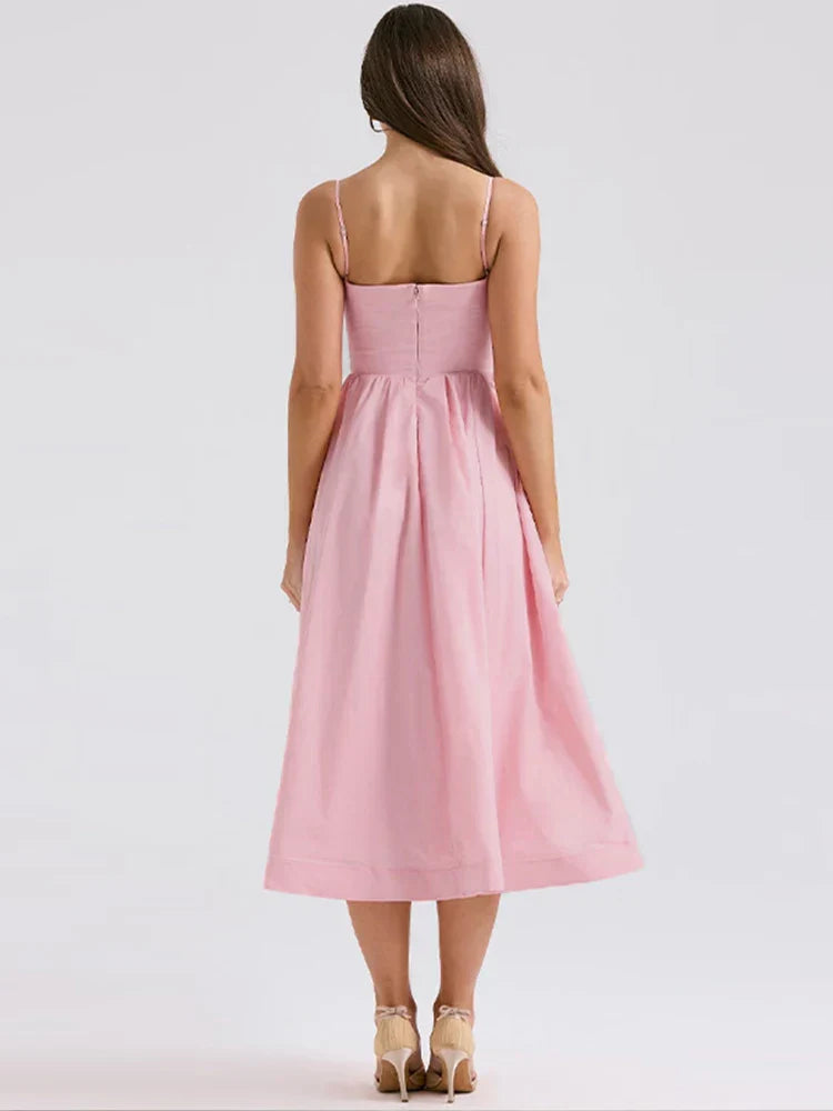 Corren | Robe Midi À Bretelles Et Encolure Ronde