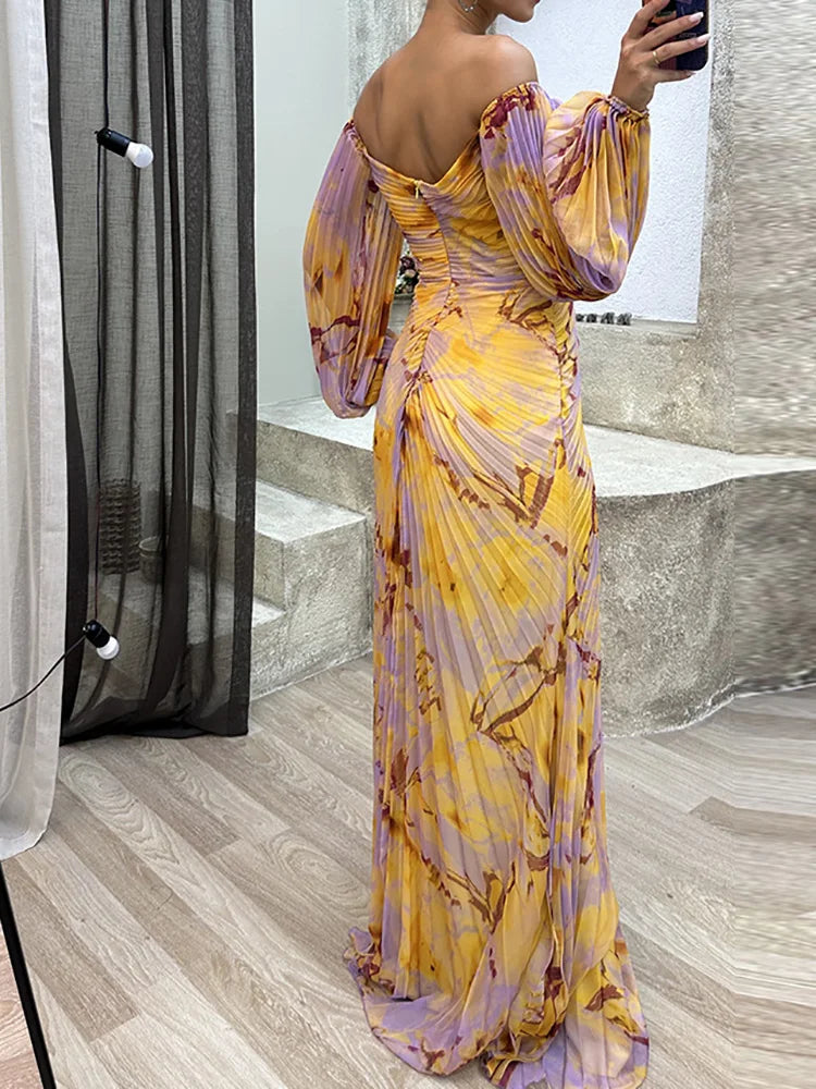 Isalda | Robe Longue Élégante À Décolleté En V Et Finition Satinée
